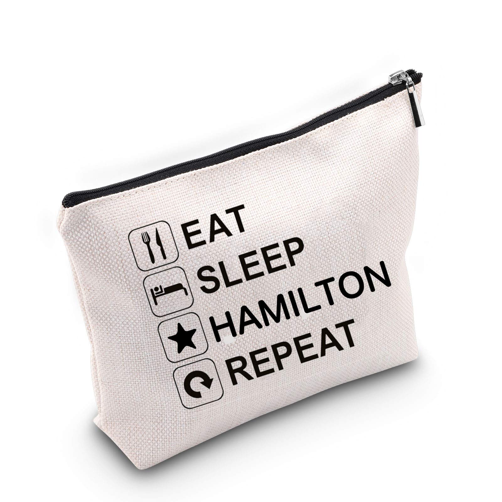 TSOTMO Hamilton Gift Eat Sleep Hamilton Repeat Cosmetic Bags Broadway Musical Gift Hamilton Fans Gift for Her, Repeat