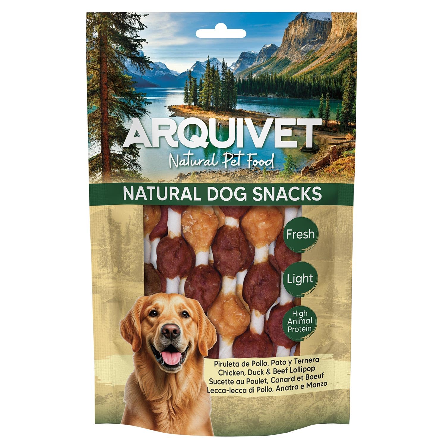 Friandises pour Chiens (Lot de 12) - Sucettes au Poulet, Canard et bœuf 100 g, friandises Naturelles pour Chiens - Arquivet