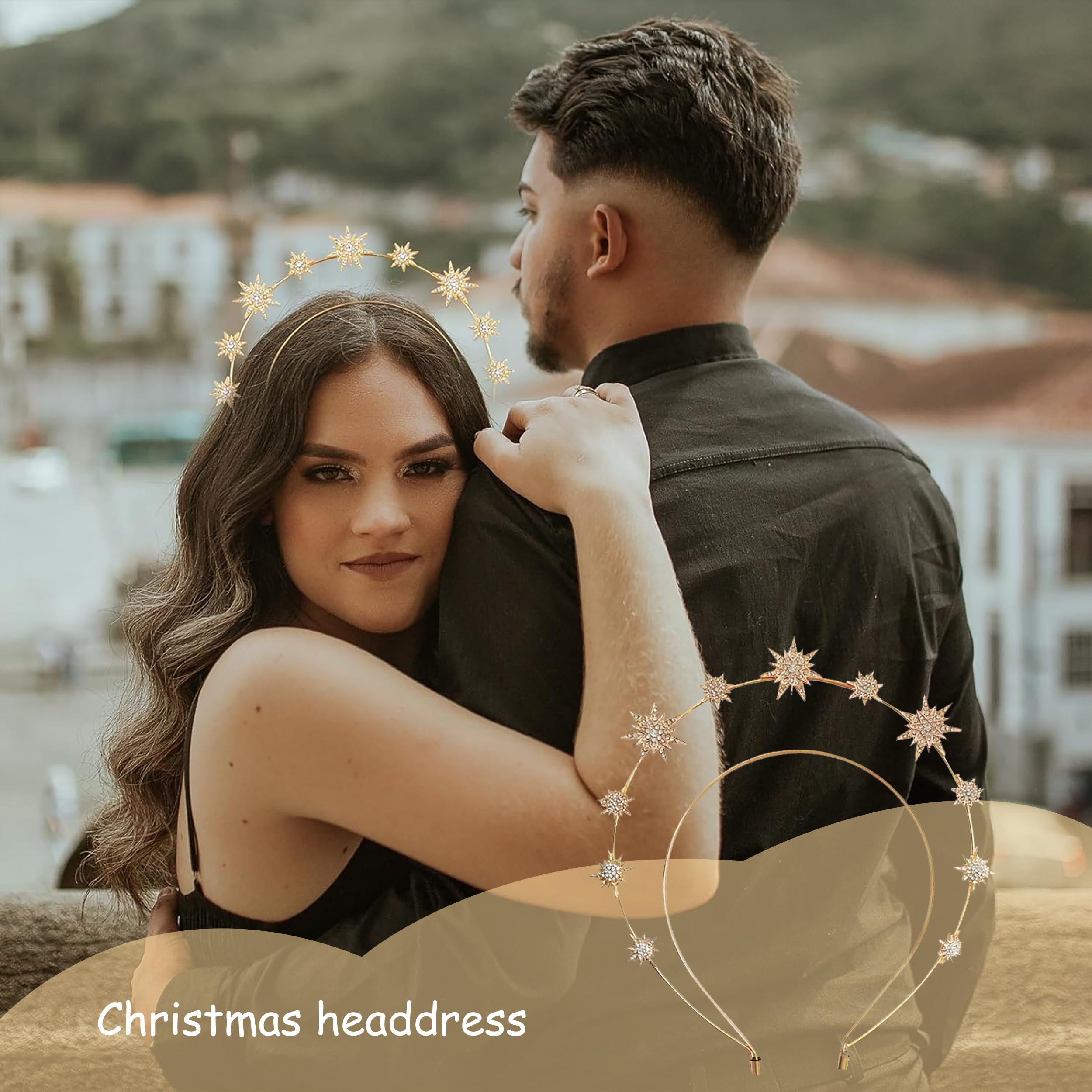 KHDULQ 2 stuks stervormige haarbanden voor meisjes, ster haarspelden goud zilveren engelhaarband glitter haarband goud meisjes kinderen dames glitter ster kostuum, voor vrouwen, feest, meisjes