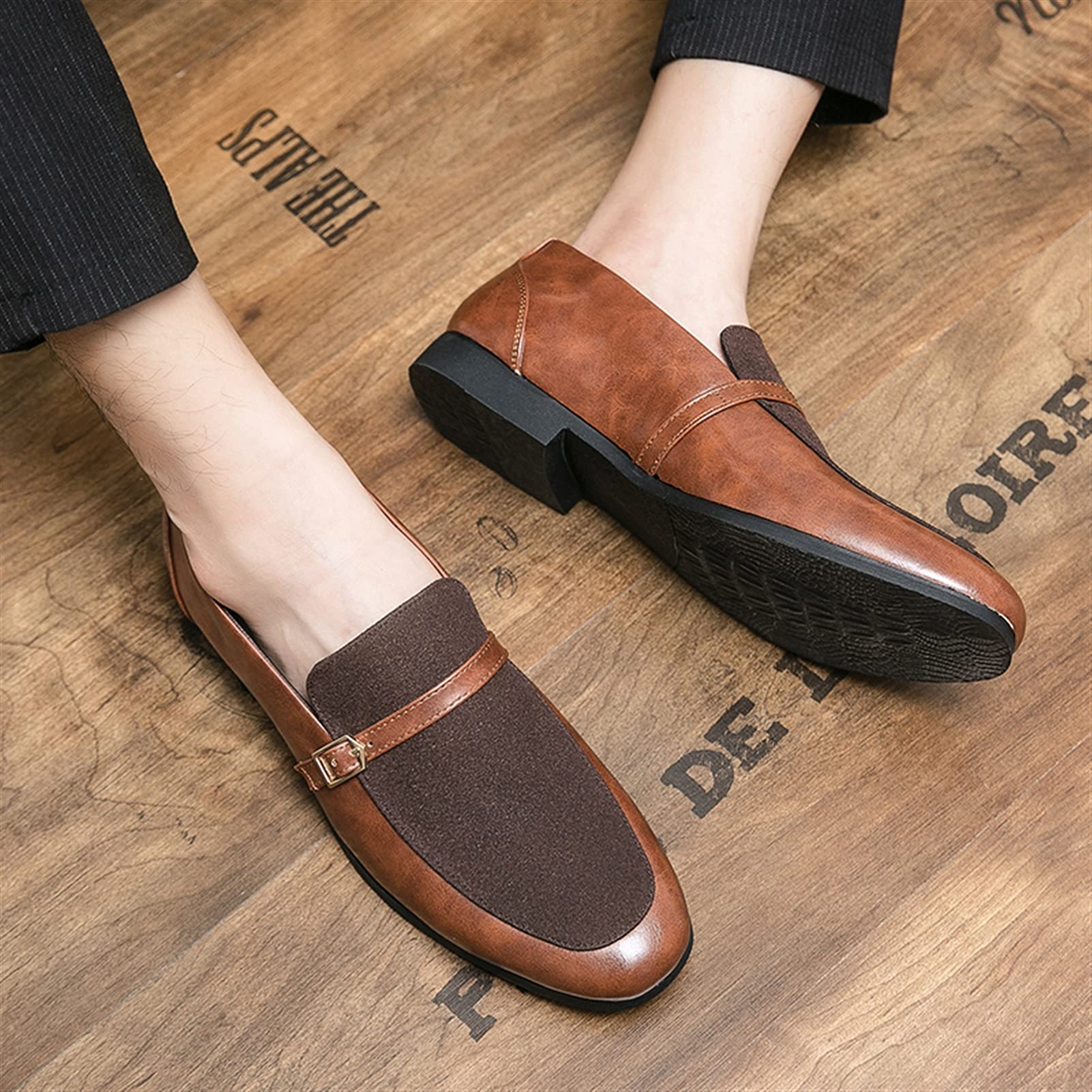 Heren Casual Loafer Lace Up Suède Schort Teen Pull Tap