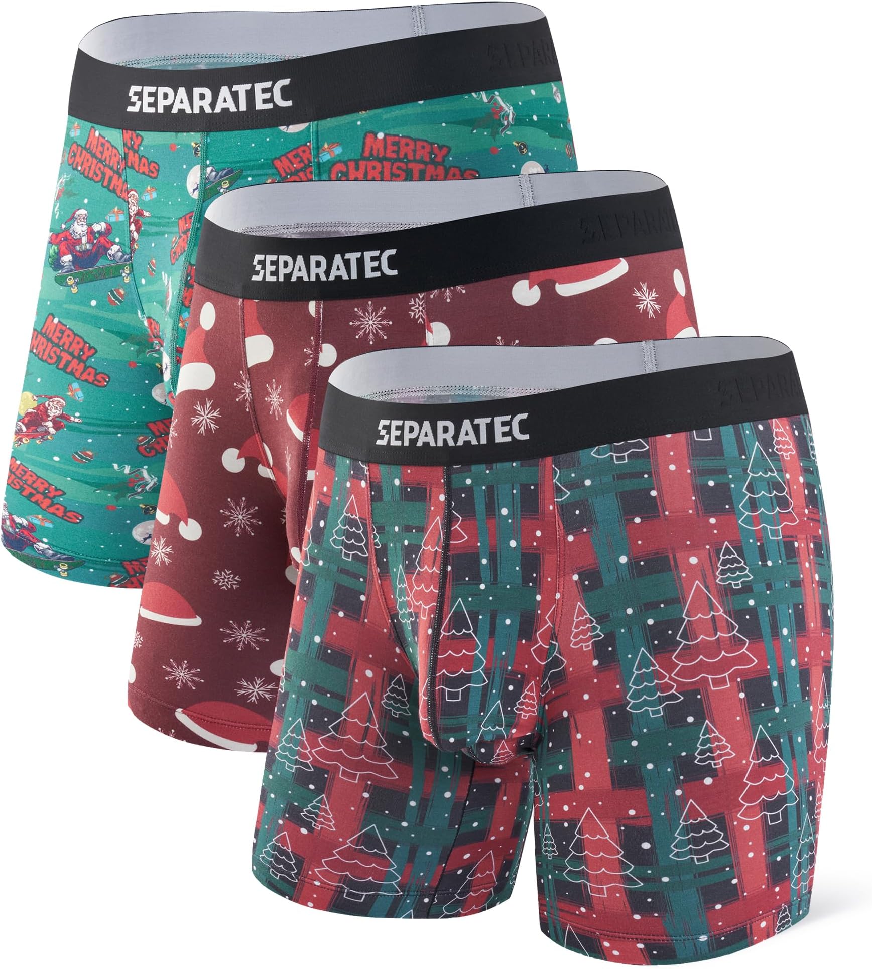 SeparatecMens Underwear with Pouch Moisture Wicking Dual Pouch Boxer Briefs Breathable Cool Rayon from Bamboo Underwear Men