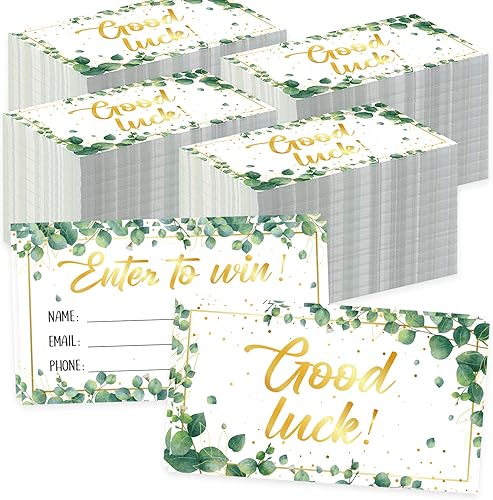 300 tarjetas de boletos para rifas de Greenery de 3.5 x 2 pulgadas, tarjetas de entrada de eucalipto para concursos, subastas, urnas con espacio