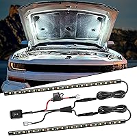 Nilight 2pcs 42-LED Waterproof Under Hood Light Strips with On/Off Switch - Bright 12V Engine Bay Work Lights for Cars Trucks SUVs