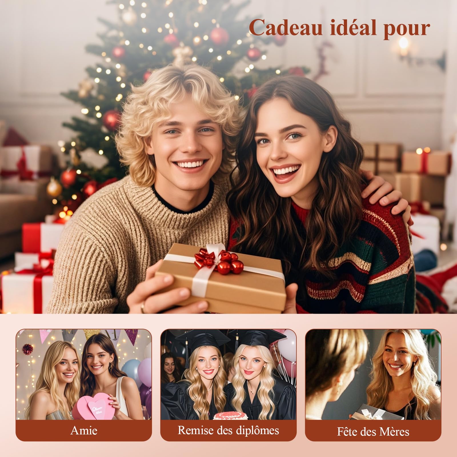 Boucleur a Cheveux Automatique Boucler: 25mm Fer a Boucler Automatique avec 14 Niveaux de Température et 5 Minuteries - Beach Waves Fer à Friser Long Cheveux avec Écran LED, Protection Anti-Brûlure