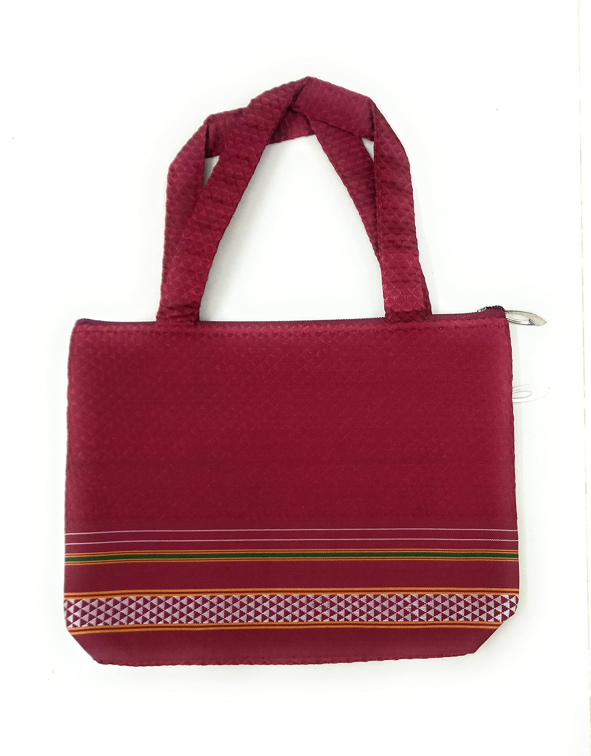 Swamini Khun Fabric Clutch Handbag Purse with matching handles Traditional Dharwad khun Fabric Purse with handles 26 x 19 x 5 cm