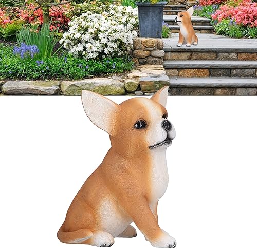 Miniatura 5 de Estatuas de perro de jardín para decoración al aire libre, escultura de perro de resina con forma de animal, adornos de perro para patio, césped,