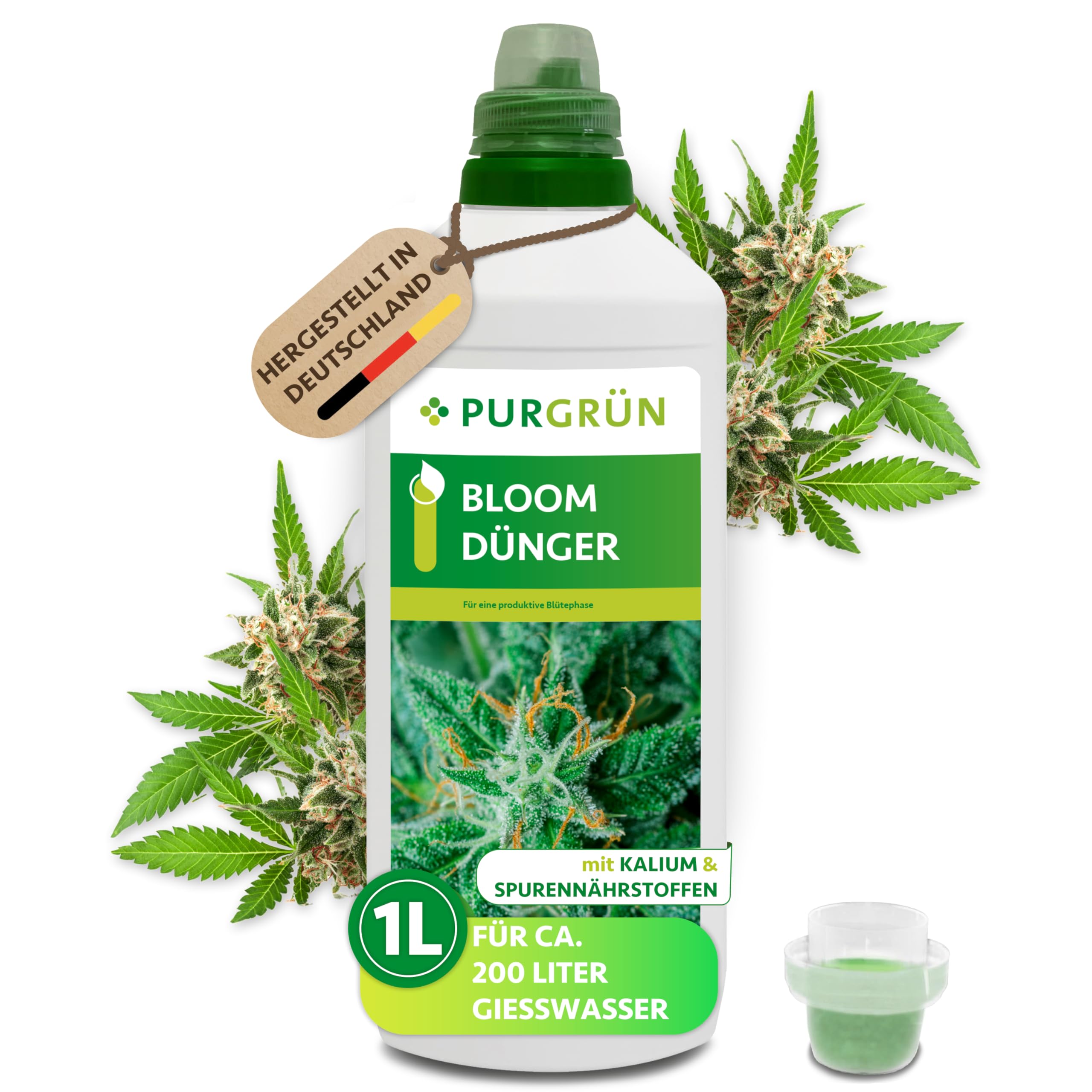 Bloom-Dünger 1 Liter – Fördert Blütenbildung & Ertrag – Extra Kalium stärkt die Widerstandskraft – Für den Anbau Indoor & Outdoor – Premium-Flüssigdünger für Autoflower, Sativa & Indica