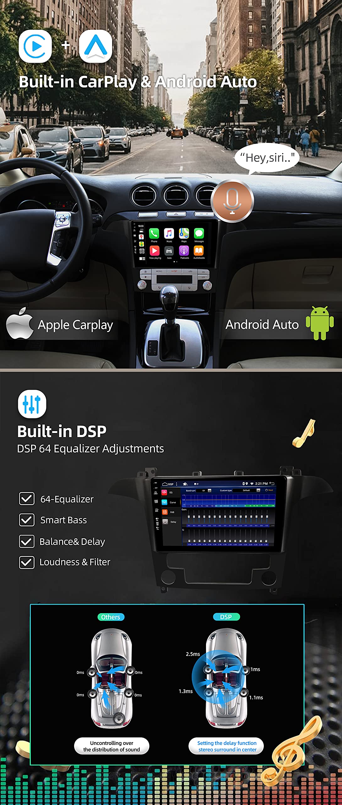JOYX - [6G+128G] - Android 16 Autoradio para Ford S-MAX (2007-2015) - Built-in DSP/Carplay/Android Auto - Gratis LED Cámara Mic - 9 Pulgada 2 DIN - Apoyo Dab 4G WLAN BT Volante 360-Cámara Fast-Boot