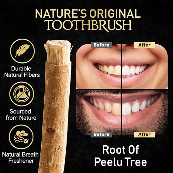 SEWAK AL-FALAH Miswak (Traditional Natural Toothbrush) - 1 Pack - Individually Vacuum Sealed for Long-Lasting Freshness Traditional Oral Care for Deep Cleaning, Whitening, and Plaque Defense