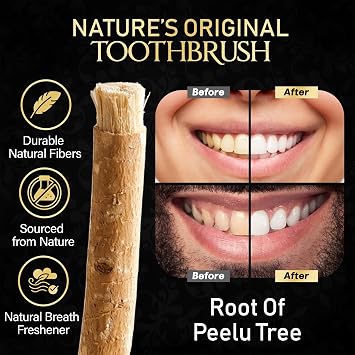 SEWAK AL-FALAH Miswak (Traditional Natural Toothbrush) - 1 Pack - Individually Vacuum Sealed for Long-Lasting Freshness Traditional Oral Care for Deep Cleaning, Whitening, and Plaque Defense