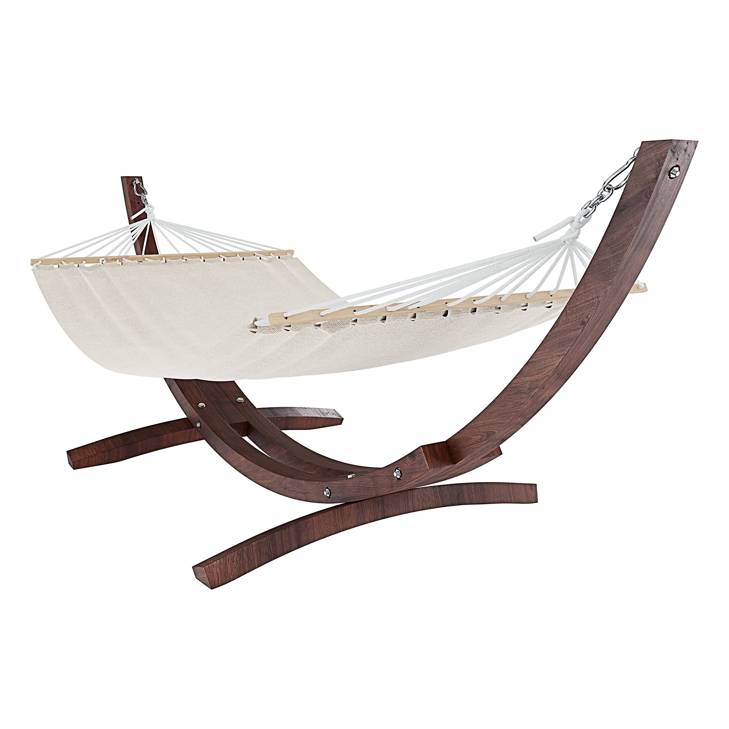 Amaca Da Giardino Con Supporto In Legno Robusto E Telo In Cotone Resistente Portata Max 150 Kg Ideale Per Esterno Terrazzo Balcone Piscina Design Moderno Magelang 320 x 100 x 100 Cm Colore Beige