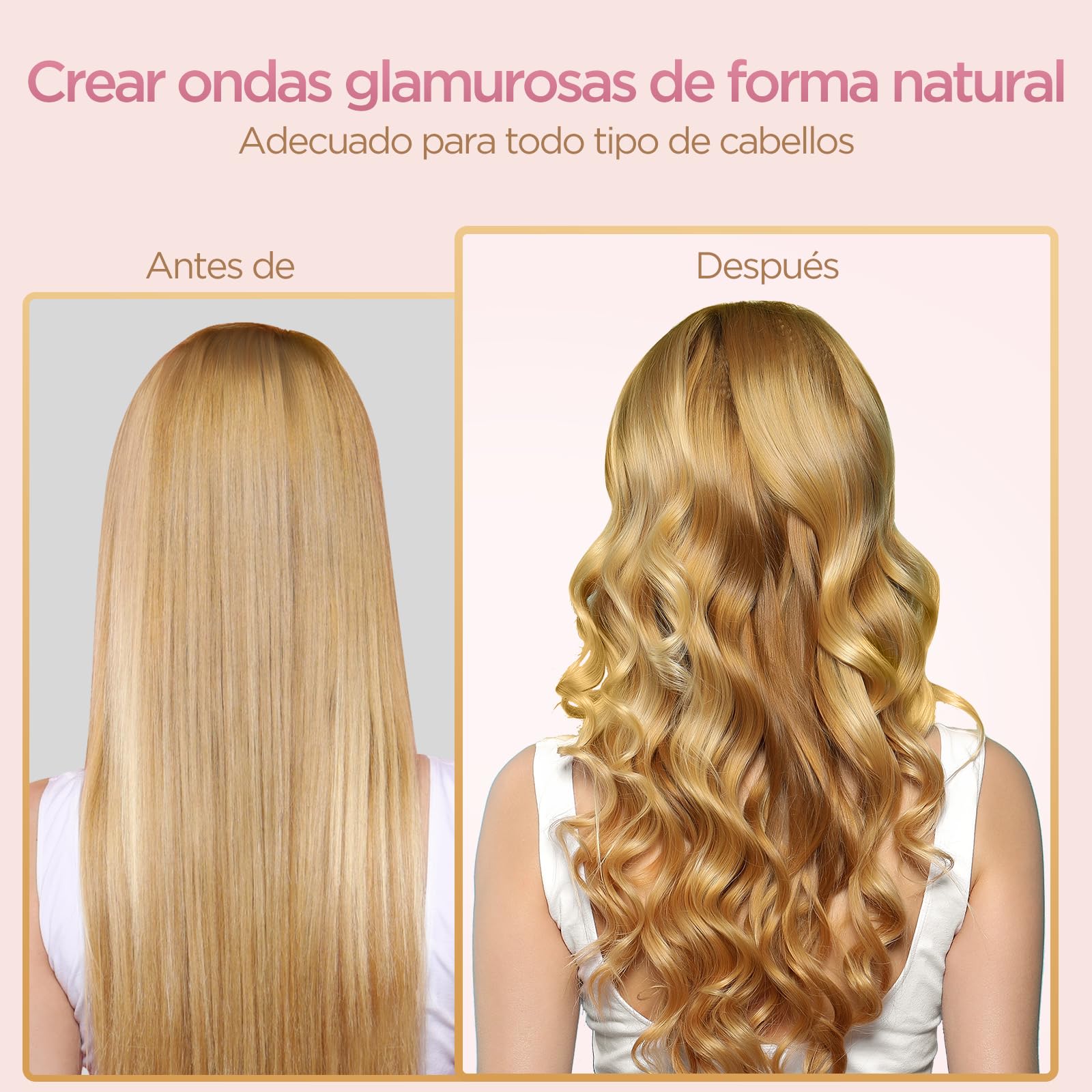 BESTOPE MIX 25 mm Rizador de Pelo Multi-Temperatura, Ondas y Rizos Grandes, Calentamiento Rápido Con Control Preciso de Temperatura Cada Cinco