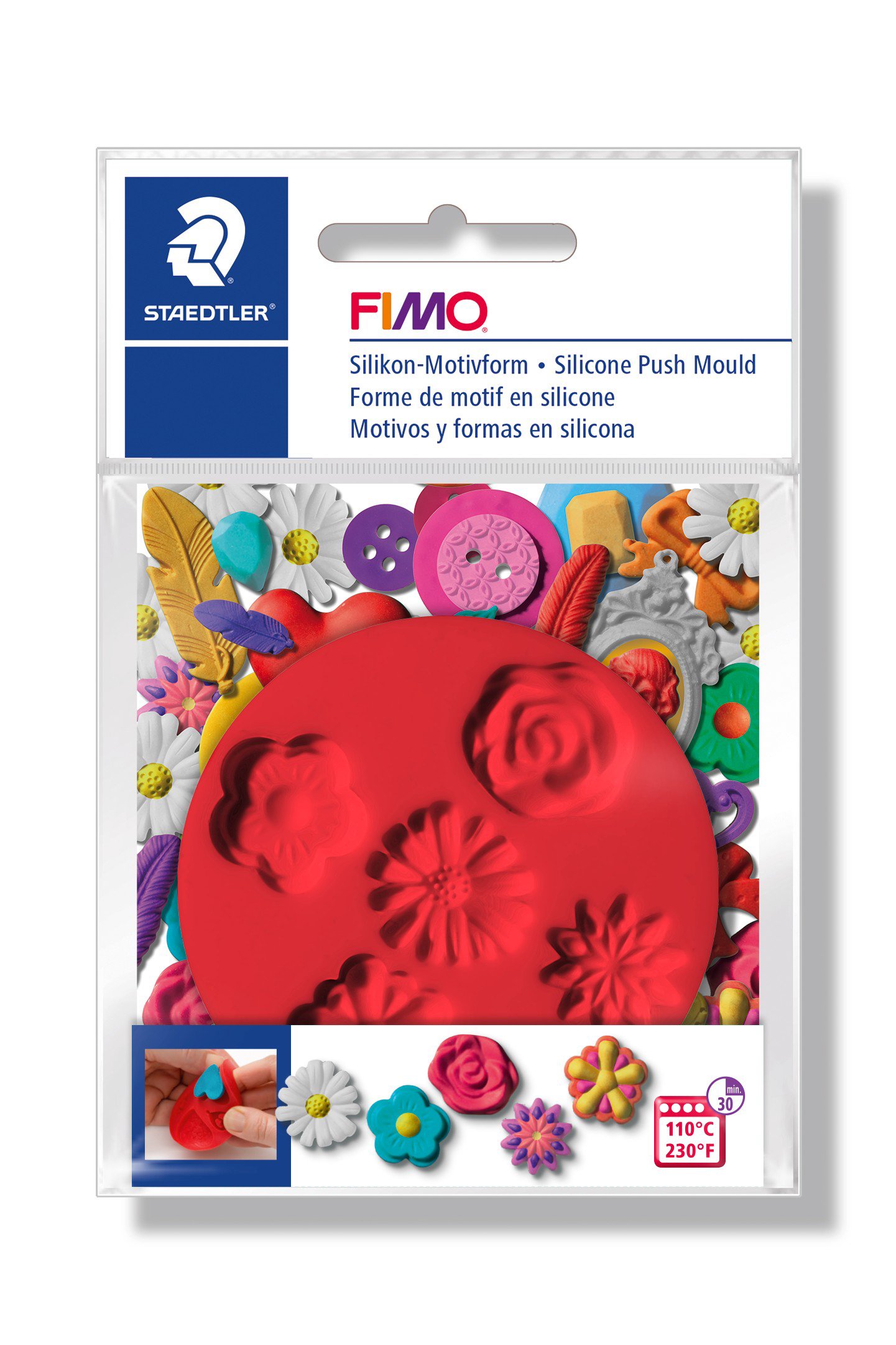 STAEDTLER 872522 "Flowers Fimo Push Mould Modeling Craft Kit