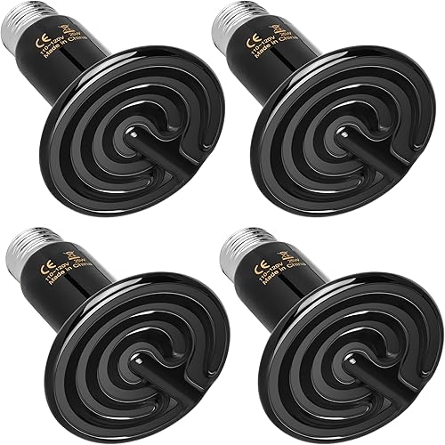 Miniatura 16 de HealSmart - Lámpara de calor para reptiles de 100 W, paquete de 2 unidades, emisor de calor de cerámica, sin emisión de luz, bombillas de calor