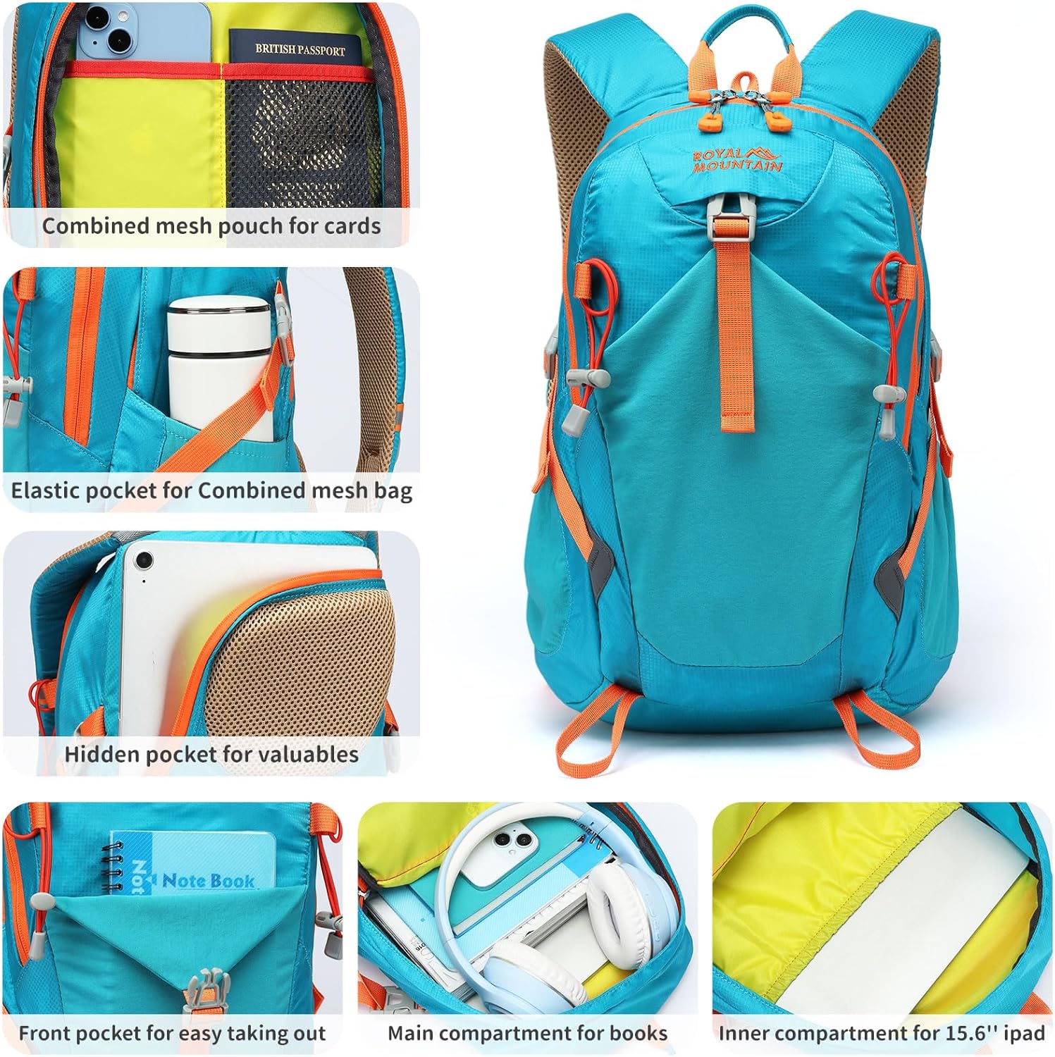 Small Hiking Backpack, 20L Lightweight Travel Backpacks For Men Women, Water Resistant Outdoor Day Pack, Ultralight Camping Daypack Backpacks, Durable Hiking Backpack Fit For Camping.(With Rain-cover) - Image 5