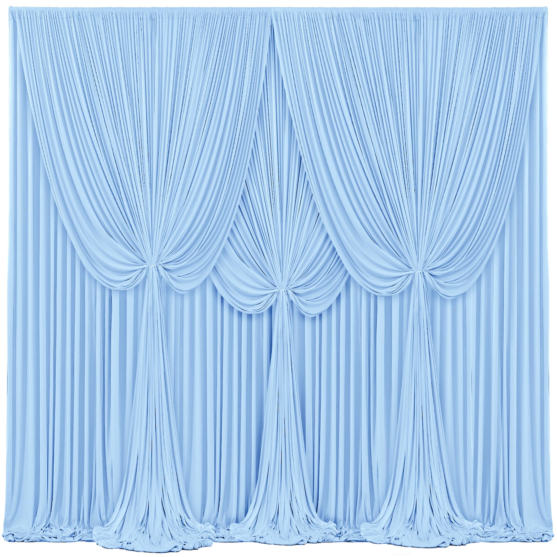 4 Panels Baby Blue Backdrop Curtains for Wedding Party Wrinkle Free Backdrops Curtain Drapes Fabric Decorations Photo Back Drop Cloth for Baby Shower