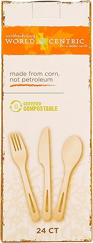 World Centric Assorted Corn Starch Flatware 24 Count