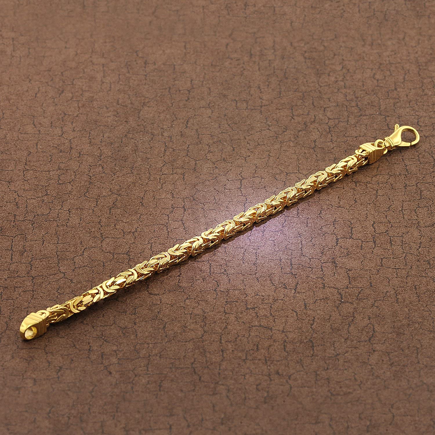 trendor Armband Königskette Gold auf Silber 925 Breite 4,7 mm 51324 | zauberhafter Armschmuck für Damen und Herren, modische Geschenkidee,
