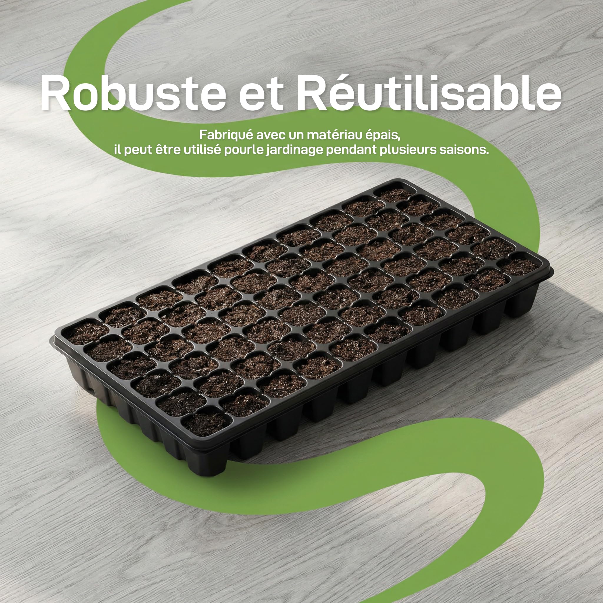 12 Plateaux de Semis Alvéolés en PP, avec Trous de Drainage, Bacs de Germination pour Semis de Légumes, Fleurs, Fruits, Plaques Pépinière Réutilisables pour Jardinage Intérieur, 21 cellules
