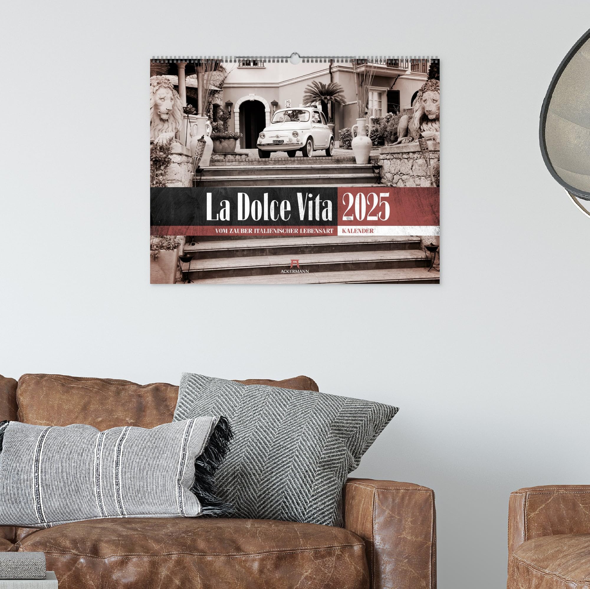 La Dolce Vita - Italienische Lebensart Kalender 2025, Wandkalender in Schwarz-Weiß / Sepia im Querformat (54x42 cm) - Lifestyle-Kalender - Vintage