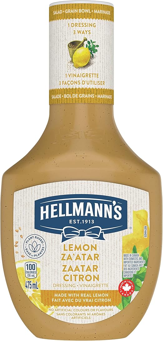 Hellmann's Vinaigrette salad dressing for salads, grain bowls, and marinades Lemon Za’atar made
