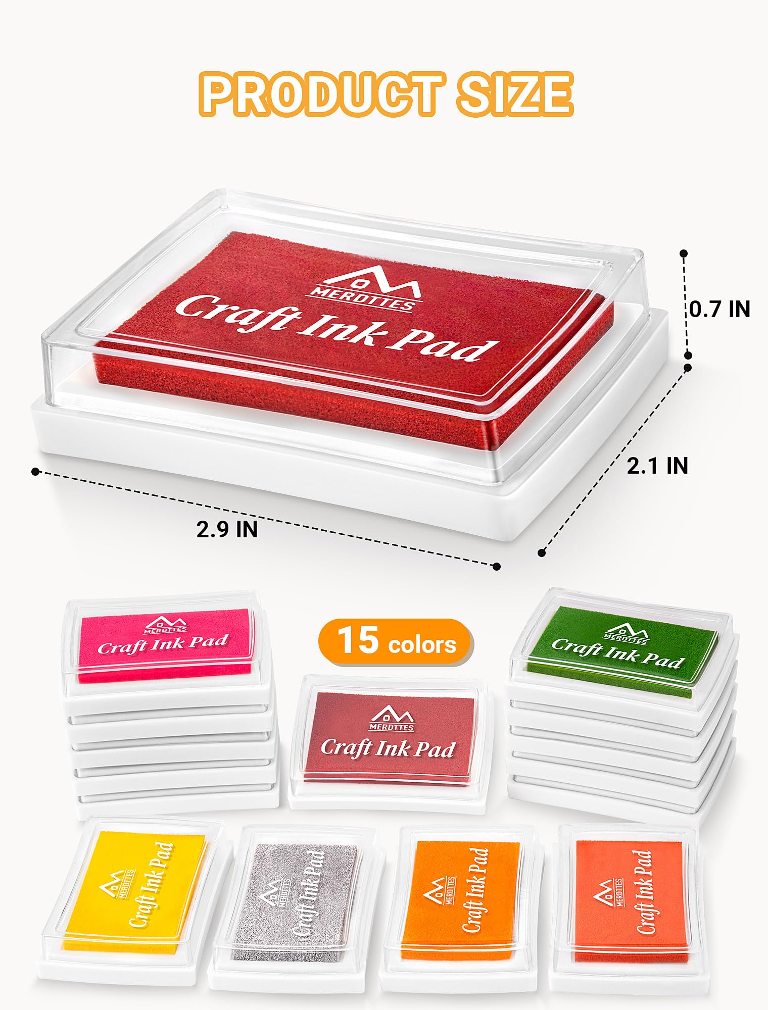 MERDTTES Ink Pads - 15 Colors for Kids Crafts -2