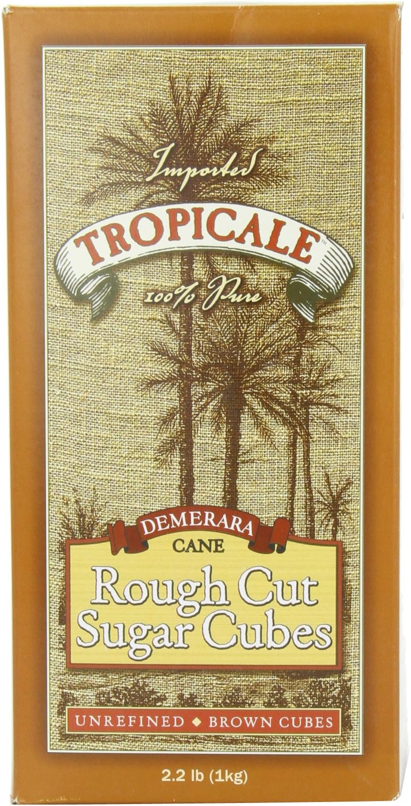 Tropicale Demerara Cane Rough Cut Sugar Cubes, 2.2-Pound