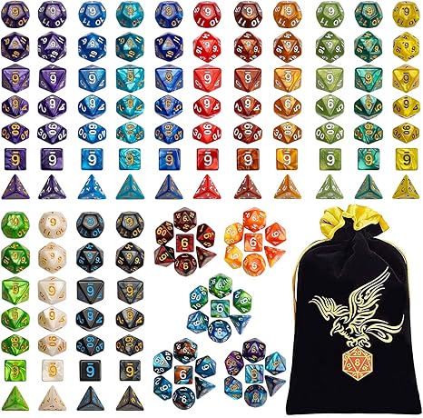 DND Dice Set – 20 Colors, 140‑Piece DND Dice Set – 20 Colors, 140‑Piece