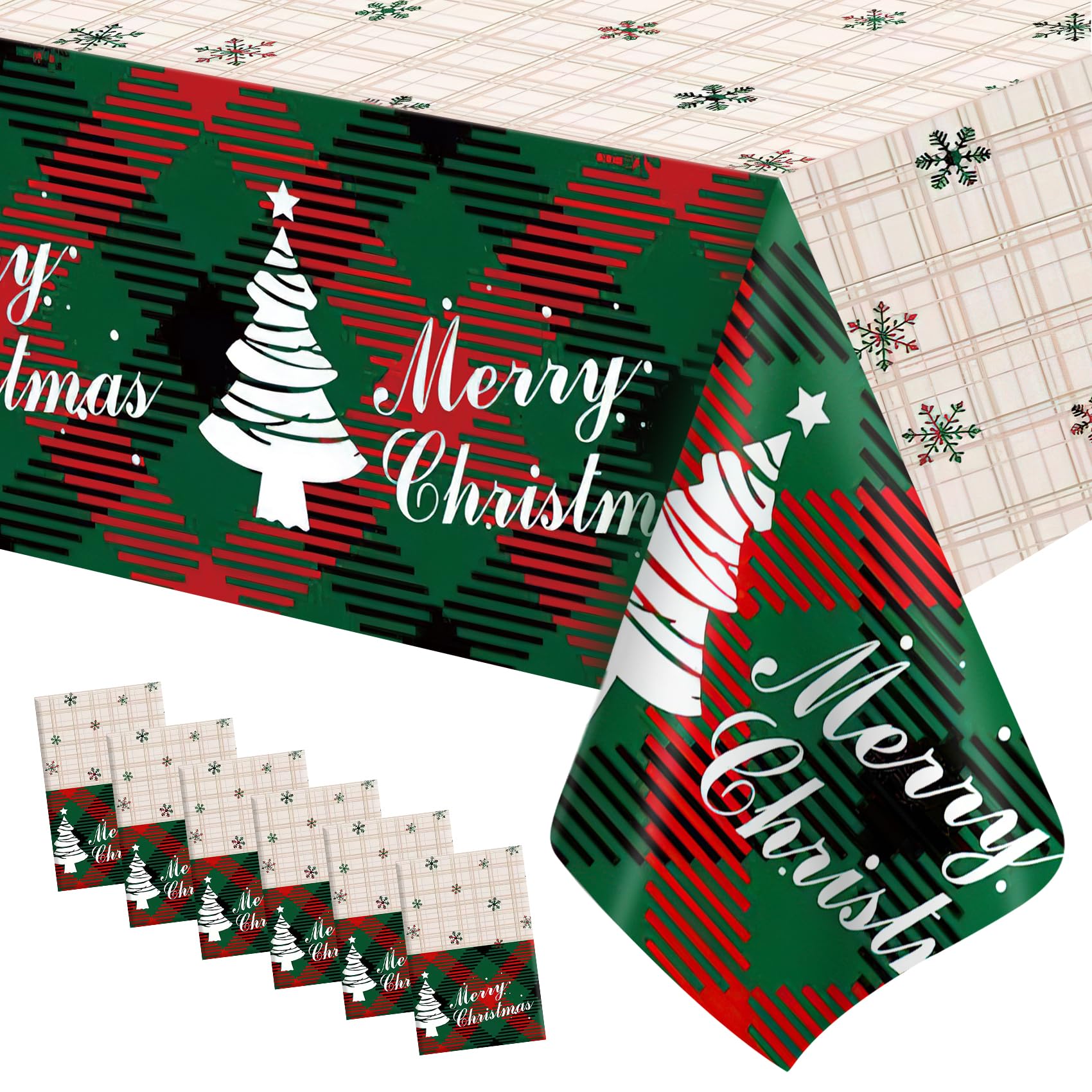Sapin de Noël décoration de fête nappe plastique jetable 137 cm