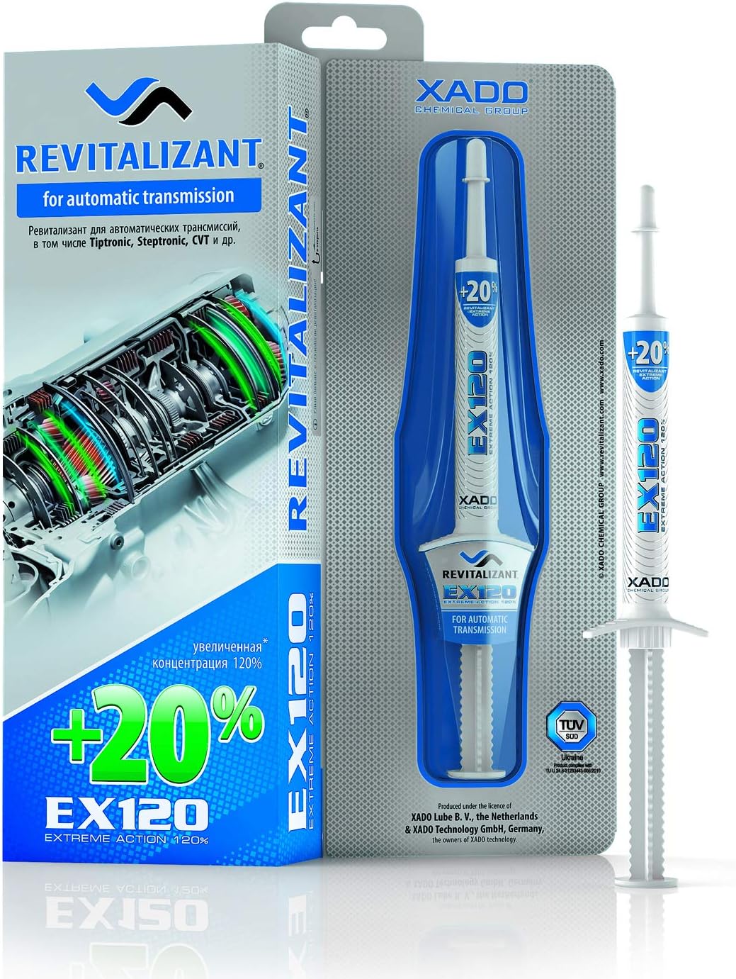 XADO Gel Revitalizant® EX120 For Automatic Gearbox & CVT Tiptronic Transmissions Restorer Oil Additive Treatment - with Ceramic Metal Conditioner - 8ml Blister Package