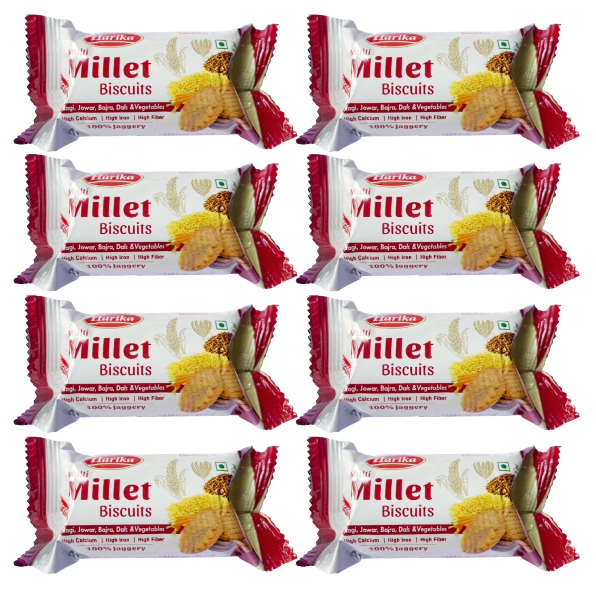 Harika Multi Millet Biscuit (Ragi, Jowar, Bajra) with Jaggery, Gluten Free [Combo Pack 8 * 35gms] (B0CM7HSRDF) Amazon Price History, Amazon Price Tracker