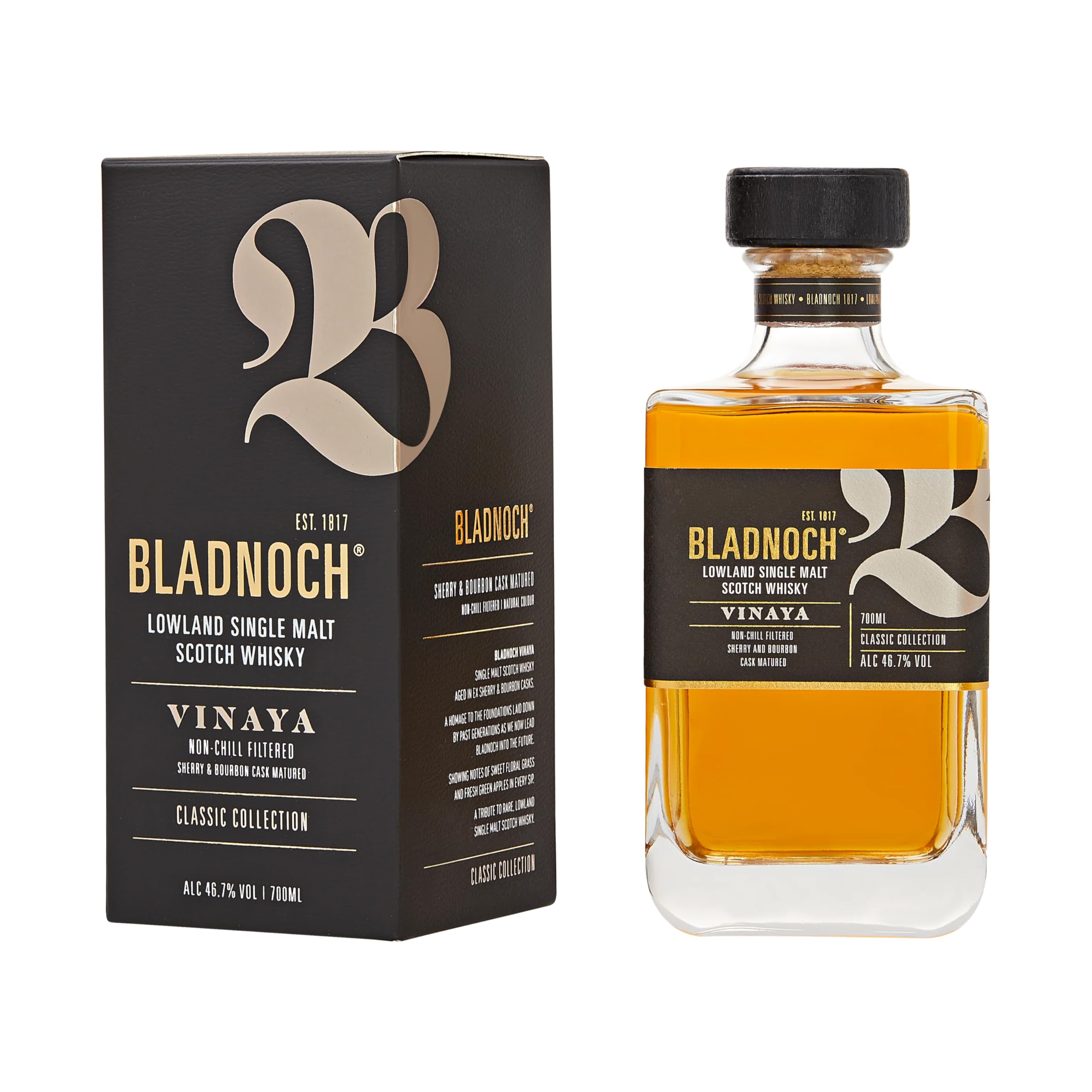 Bladnoch Vinaya | Lowland Single Malt Scotch Whisky | 46.7% ABV | 1 x 70cl Bottle | Natural Colour | Made by Bladnoch Distillery