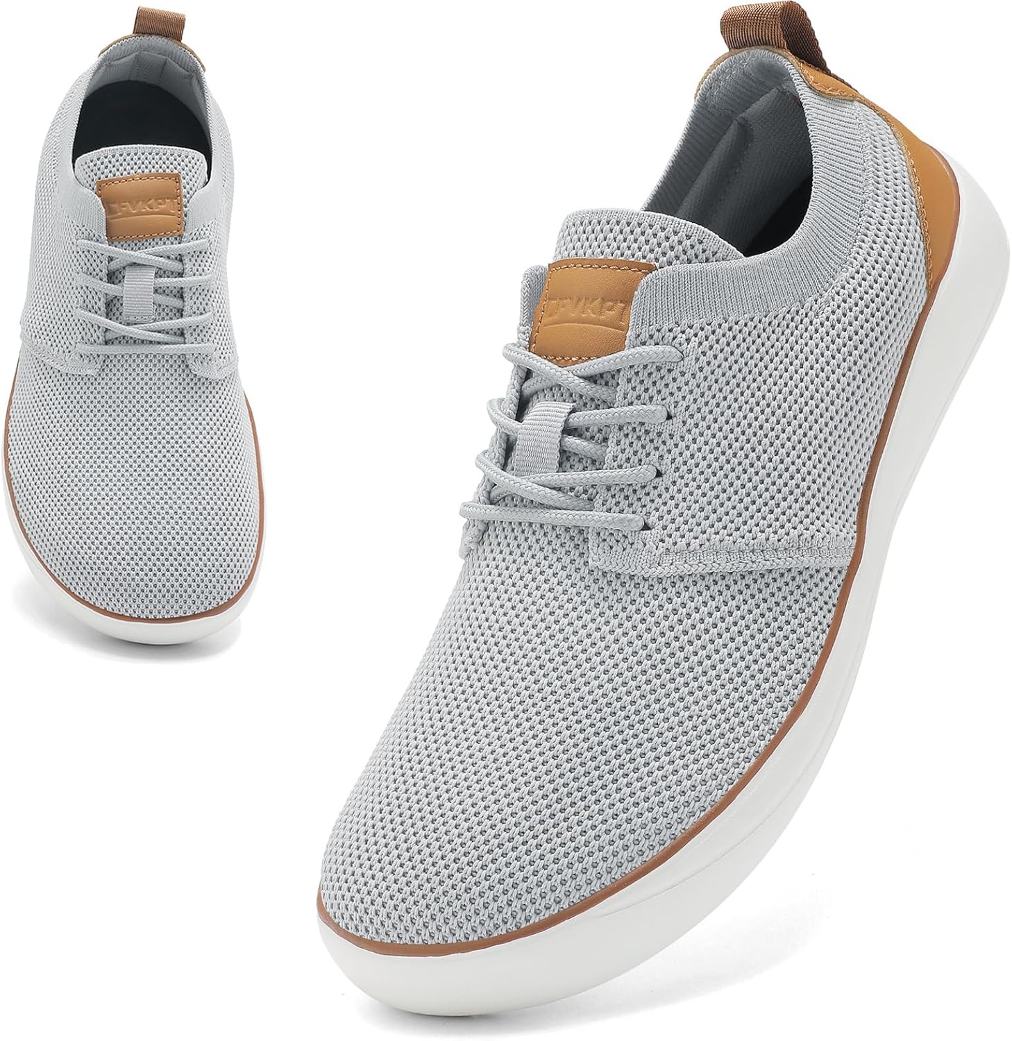 CFVKPT Mens Wide Toe Box Dress Shoes Barefoot Shoes with Zero Drop Sole Business Oxfords Fashion Casual Sneakers Size 6.5-13