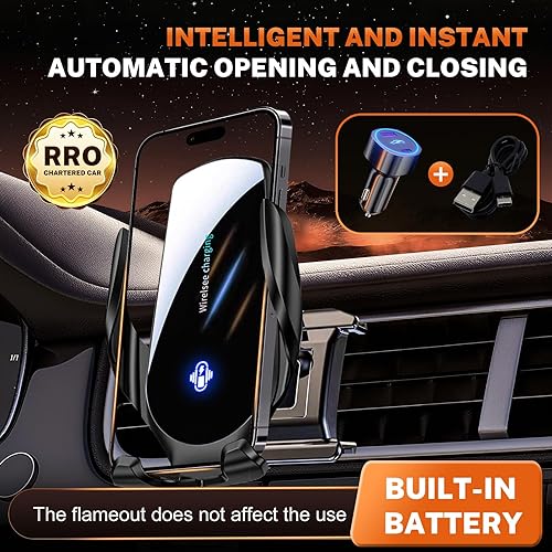 Miniatura 3 de Phone Holders for Your car, Custom fit Nissan Rogue 2016-2020 and Qashqai 2016-2023, Electric Phone Holder, Wireless Charging, Thick case