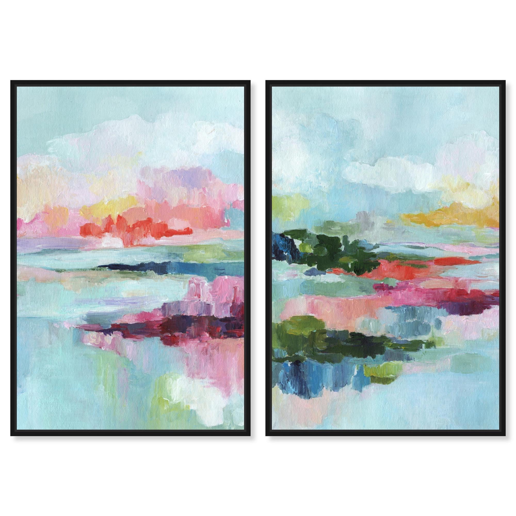 Toile horizon Art Remedy cadre noir pour habiller un mur vide