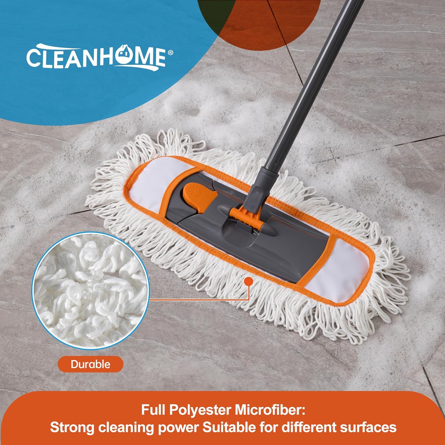 Microfiber Dust Mop with 7 PCS Mop Pads and Extendable 55” Long Handle, Multifunction Floor Mop for Hardwood,Marble,Tile Floor Cleaning