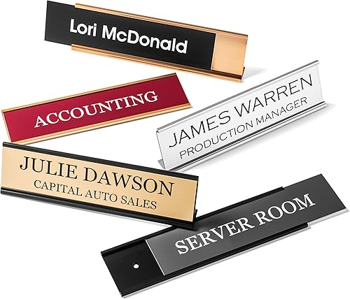 Placas de identificación de escritorio personalizadas de Providence Engraving - Placas de nombre personalizadas para pared u escritorio de oficina