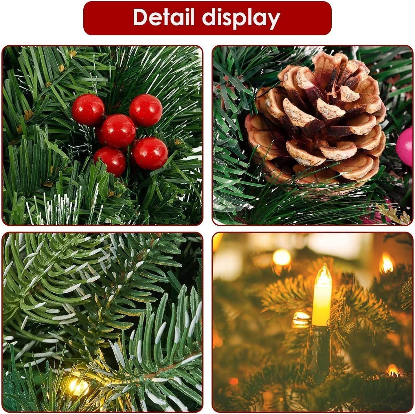 Corona de Navidad, corona de Navidad con luces, pequeña corona de Navidad artificial, copo de nieve de invierno, corona de Navidad para colgar en la puerta, decoración de Navidad