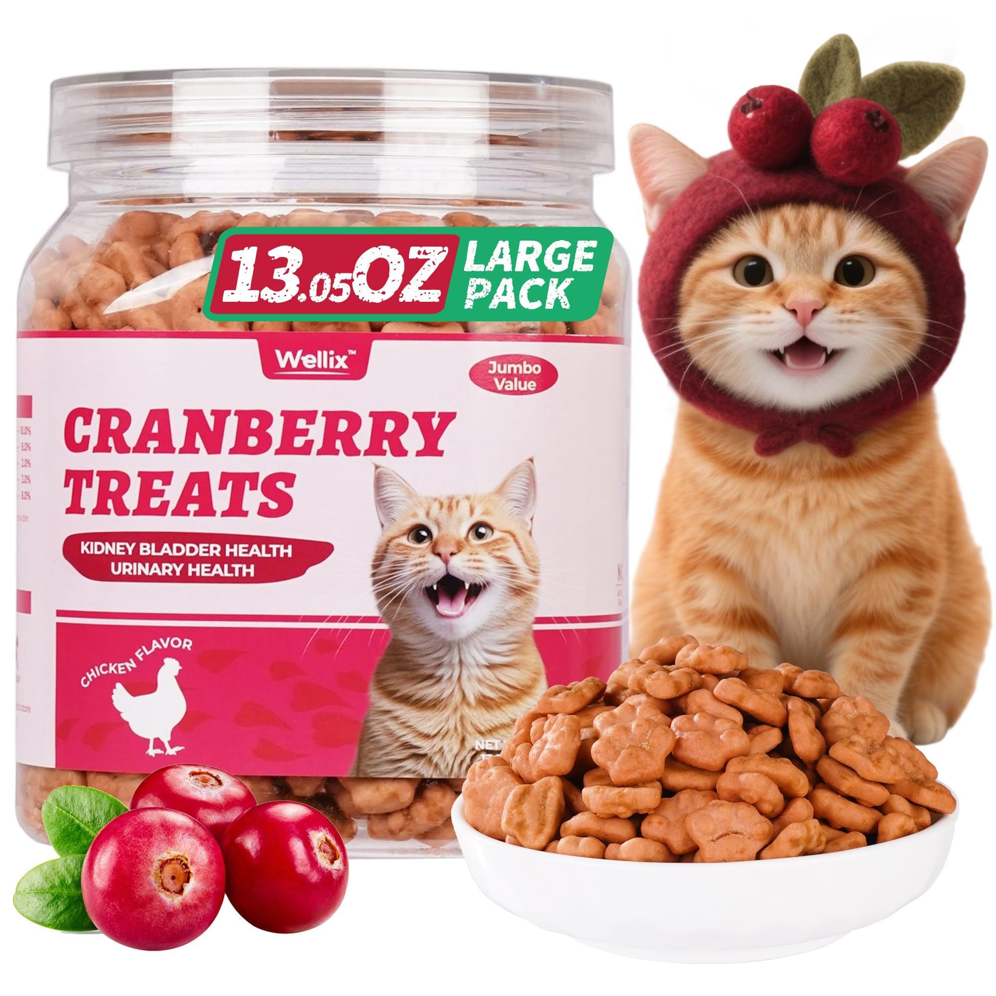 Wellix Urinary Tract Health Cat Treats - Crunchy Training Snacks - 370g