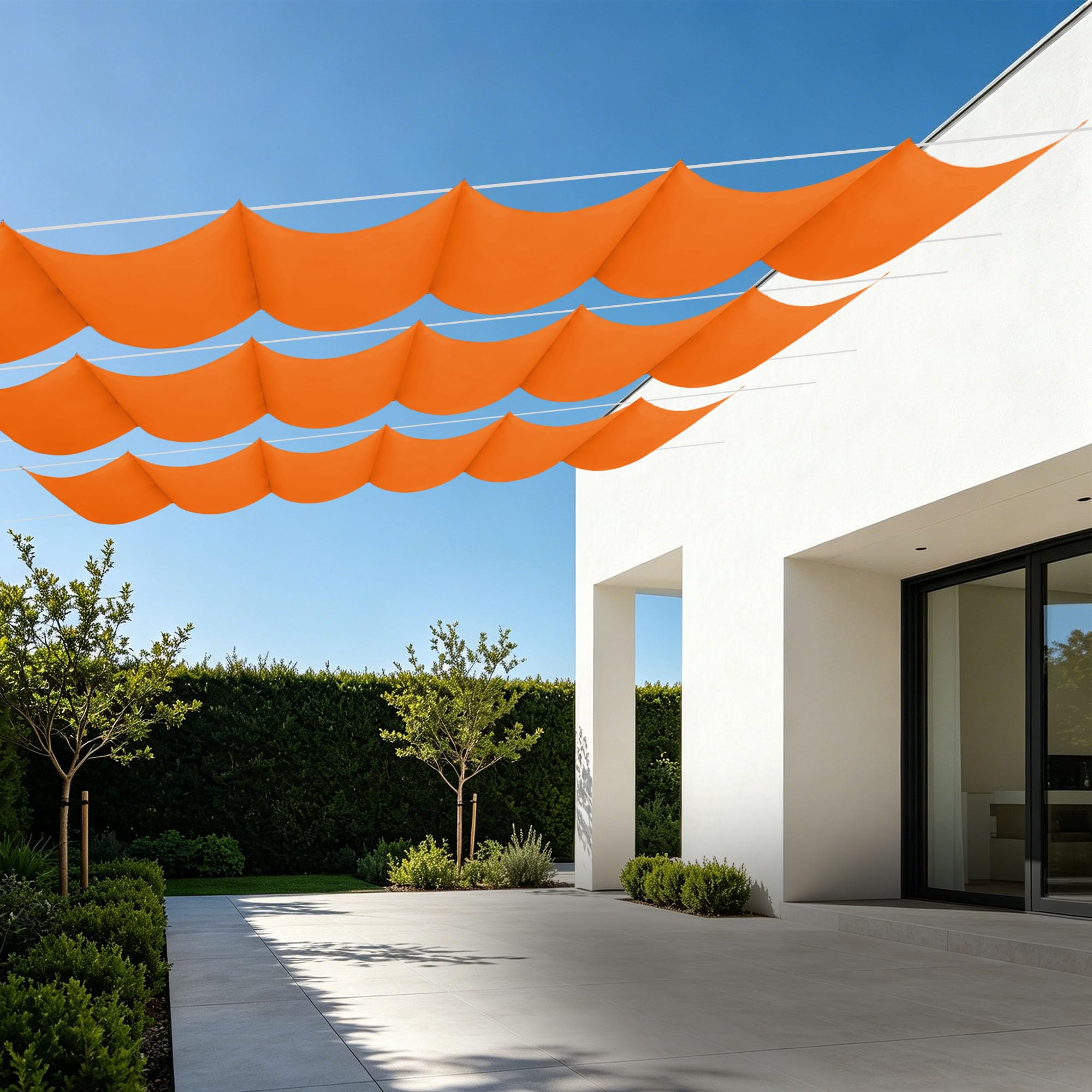 Toile ombrage rétractable vague 250x480 cm sable pour terrasse