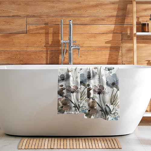 Miniatura 7 de Giwawa Toallas de Mano Grises Florales Boho Toallas de Dedos Botánicos Set de 2 Toallas Suave para Huéspedes Toallas de Cara para Baño Decoraciones
