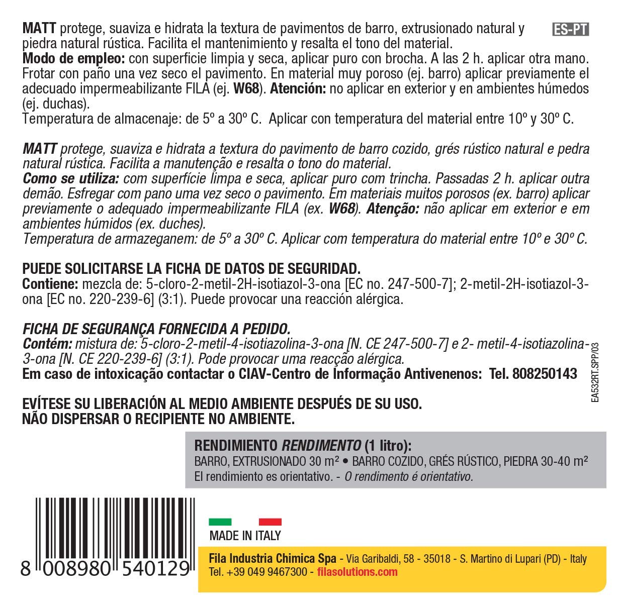 Matt, Cera Protectora Con Efecto Natural Mate Ideal Para Barro Gres Extrusionado Piedra Y Terrazo No Pulidos Toba Resina, 1L