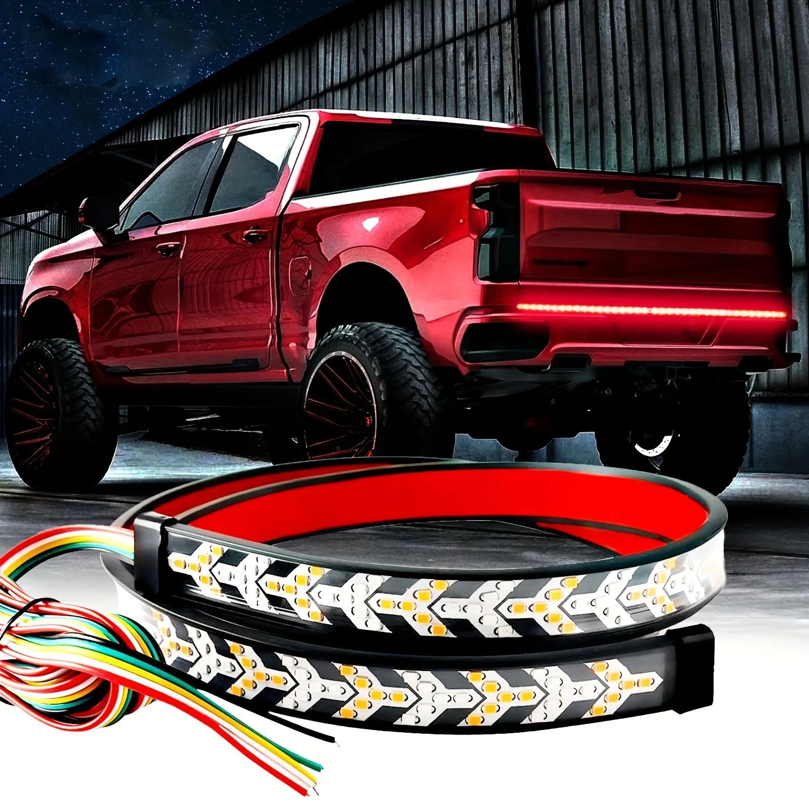 48 Inch Sequential Amber LED Tailgate Light Strip with Double Flashing Turn Signal | Waterproof | Easy Plug & Play | Compatible with Cars, SUVs, Trucks & Vans-image-42