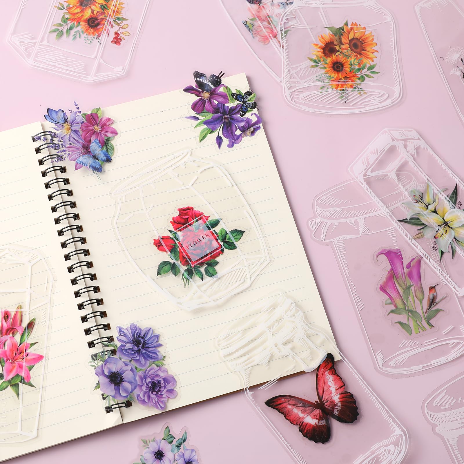 花しおり1,2 セット IU Amazon | ドライフラワー しおり 60枚セット 押し花キット