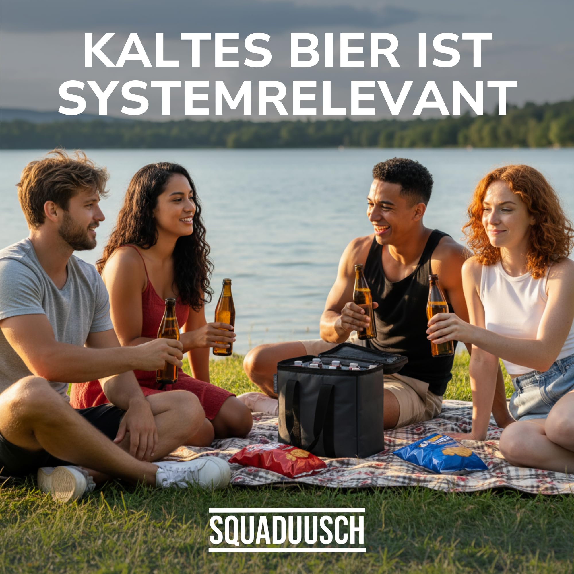 BIERKUMPEL - Kühltasche für Bierflaschen und Bierdosen – Faltbare, isolierte Thermotasche für Getränke – leicht & robust – ideal für Grillen, Party, Festival & Camping