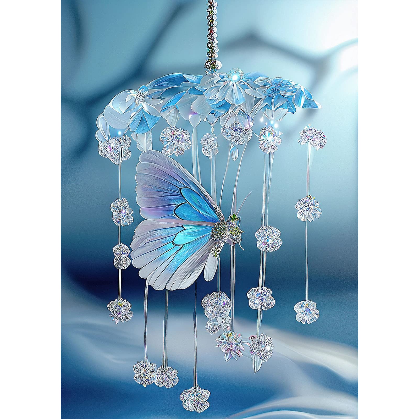 Crafts For Adults LUSandy DIY 5D Diamond Painting Butterfly Hanging Sign - Double Sided, 6.69x9.06 Inch 5D Diamond Art Butterfly Hanging Sign Double