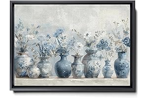 Cobalt Blue Vase Floral Canvas Print