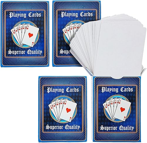 Miniatura 8 de Blue Panda Paquete de cartas en blanco  3 x 4 pulgadas, parte trasera de diamante a cuadros azules, 224 unidades (4 mazos)