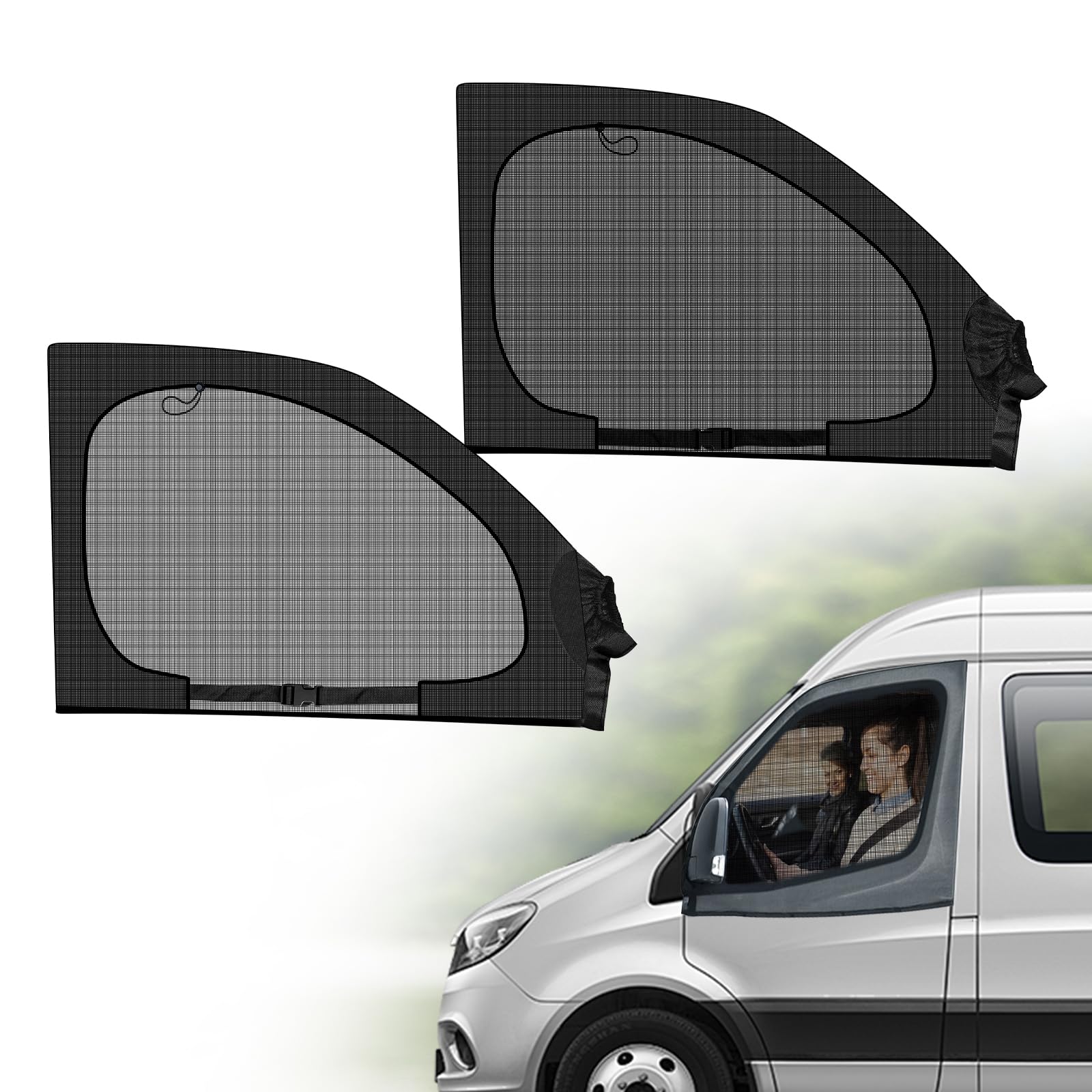 2 Stück Magnetische Seitenfenster Moskitonetz Insektenschutzgitter passend für VW T4 T5 T6 für Autovordertüren, Atmungsaktiv, ideal für Outdoor Camping & Reise