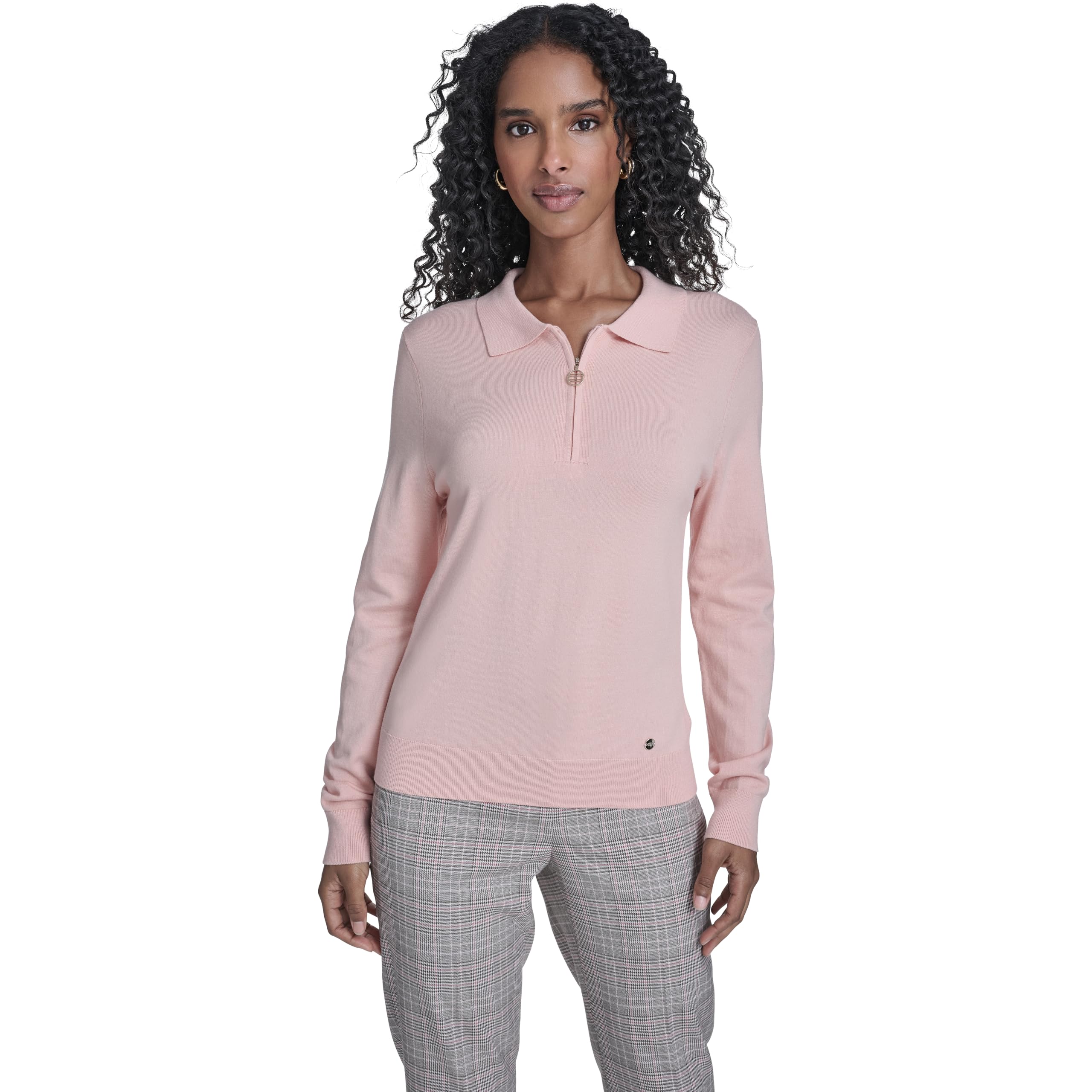 

                                                    Tommy Hilfiger Women's Solid Long Sleeve Polo 1/4 